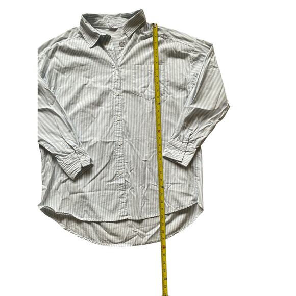 Cotton On Vertical Stripe Blue/White Button-down Oversized Women Sz XS Beach - Picture 5 of 10